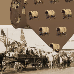 Cravate Route Western Couvert Wagon Cowboy Trail