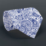 Cravate Royal Blue & White Floral Paisley Motif<br><div class="desc">Elégant bleu royal floral vintage paisley damastres motif sur blanc arrière - plan vous pouvez changer. Taille réglable de l'impression et de la couleur arrière - plan.</div>