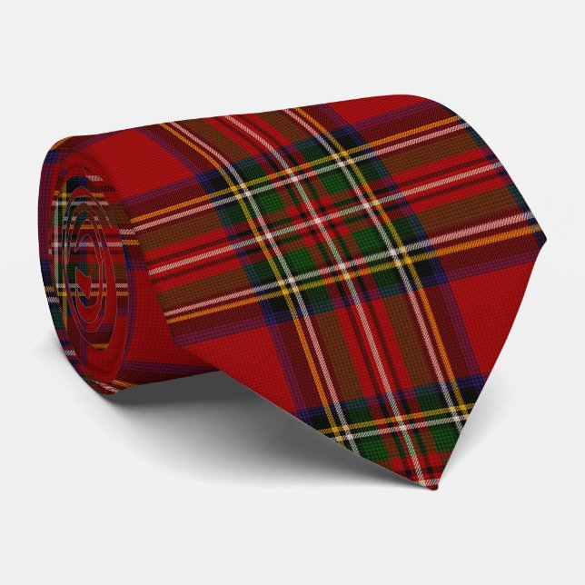Cravate Royal Stewart Clan Tartan Plaid (Roulé)