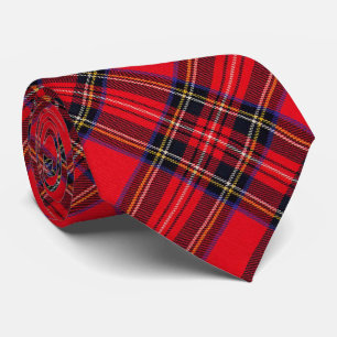 Cravate Royal Stewart tartan rouge noir plaid
