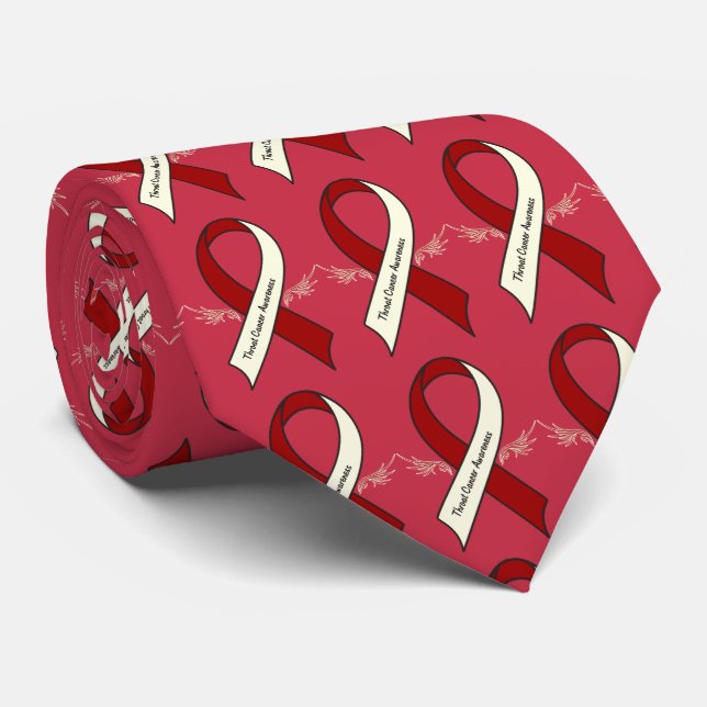 Cravate Ruban de conscience de cancer de la gorge avec des (Roulé)