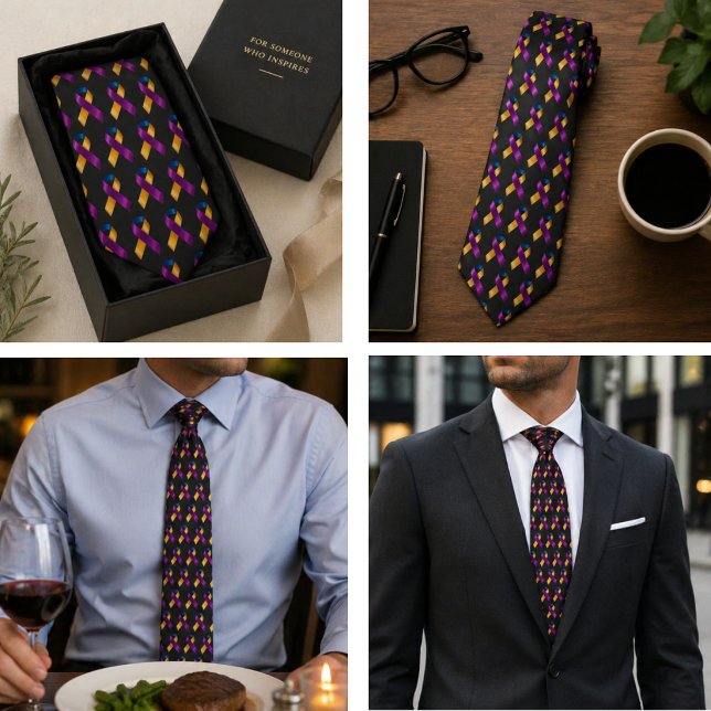 Cravate Ruban Merigold de Sensibilisation au Cancer de la  (Bladder Cancer Awareness Merigold Ribbon Neck Tie)