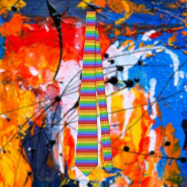 Cravate Rubans de la fierté : Arc-en-ciel horizontal (Créateur téléchargé)