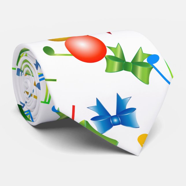 Cravate Rubans de Noël festifs avec musique Notes sur (Roulé)