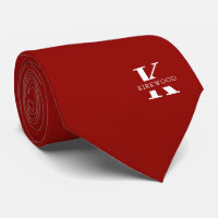 Ruby Red Elegant Monogramme + Nom | Deux Côtés