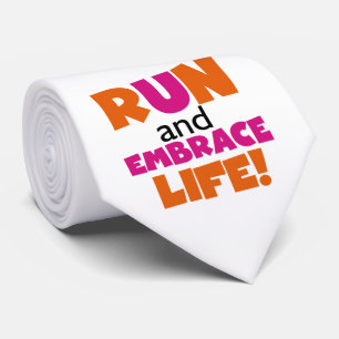 Cravate Run and Embrassez Life Orange Pink