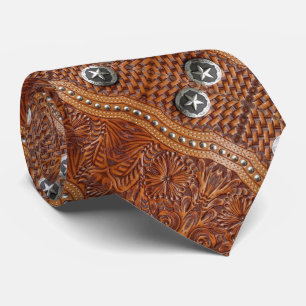 Cravate Russe Cowboy Western Pays Motif en cuir