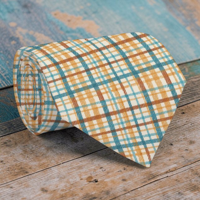 Cravate Rustic Plaid Pattern Necktie Tie (Créateur téléchargé)