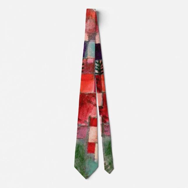 Cravate Rythmes vert rouge et jaune violet par Paul Klee (Devant)