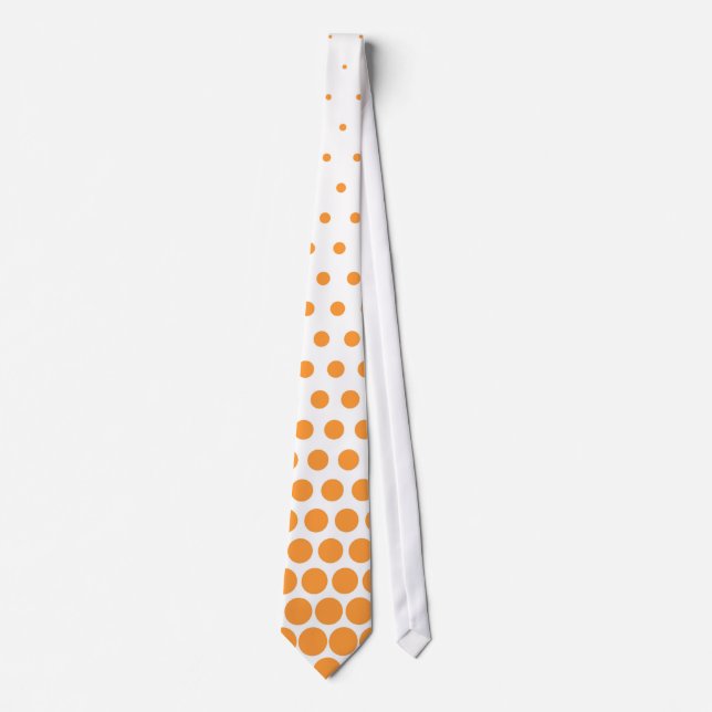 Cravate Saffron Polka Dot Blanc moderne (Devant)