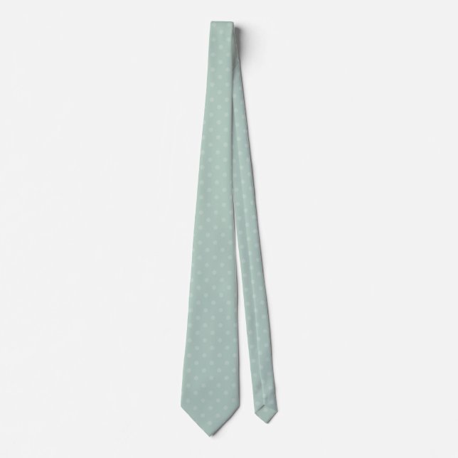 Cravate Sage Green Polka-Dot Necktie (Devant)