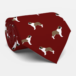 Cravate Saint Bernards Rouge Motif   AMOUREUX DES CHIENS