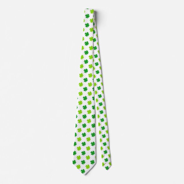 Cravate Saint Patrick's Day Clover Feuille Motif-54601 (Devant)