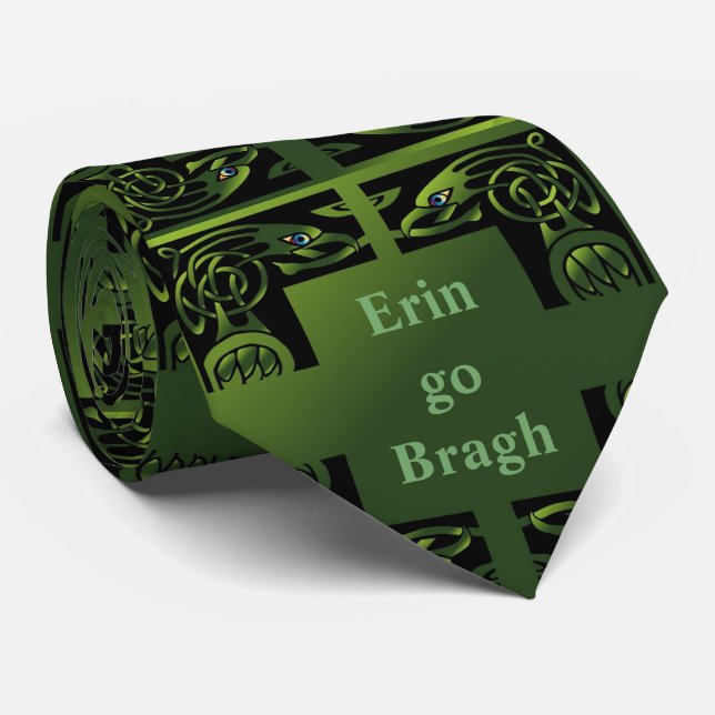 Cravate Saint Patrick's Day Erin go Bragh Celtic Design Cr (Roulé)