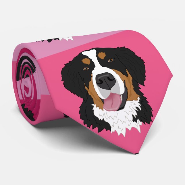 Cravate Saint Valentin Bernese Mountain Dog (Roulé)