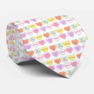 Cravate Saint Valentin Candy Heart Pastel Conversation