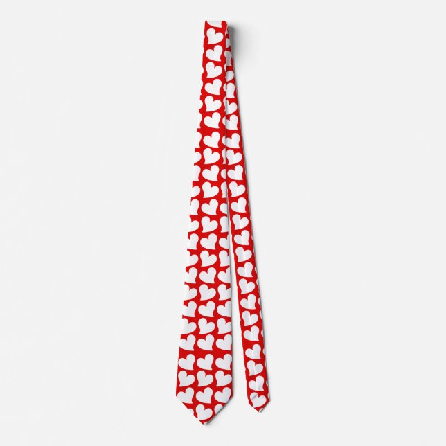 CRAVATE SAINT VALENTIN COEURS ROUGES ET BLANCS SAINT VALEN (Devant)