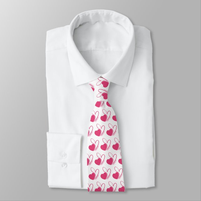 Cravate Saint-Valentin Coeurs Tordus (Attaché)