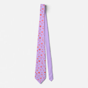 Cravate Saint-Valentin Gribouillis Cœur Fleur Tie