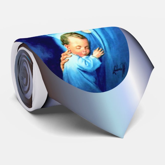 Cravate Sainte Vierge Marie avec Bébé Jésus (Roulé)