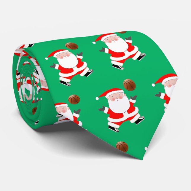 Cravate Saison de Noël du basket-ball (Roulé)