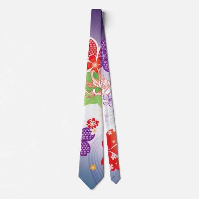 Cravate Sakura coloré et Dahlia Kimono :: (Devant)