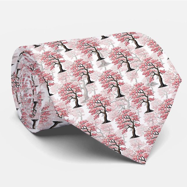 Cravate Sakura Rose Cherry Fleur Arbre Design (Créateur téléchargé)