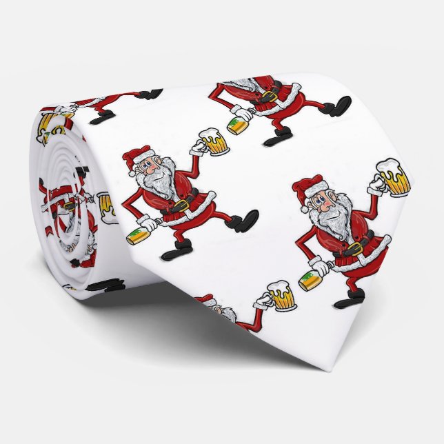 CRAVATE ***SANTA CLAUS LE TOTAL DES BOISSONS DE BIÈRE*** C (Roulé)