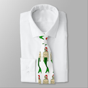 Cravate santa clhead merman christmas mermaid