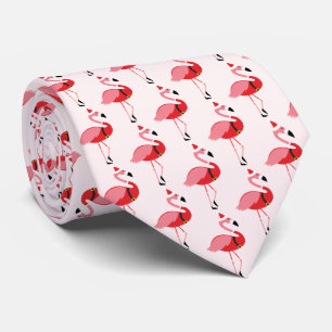 Cravate Santa Pink Flamingo Novelty Christmas