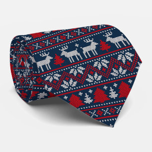 Cravate Sapin de Noël Renne Fête scandinave