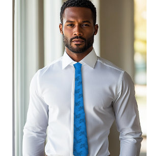 Cravate Satin de Jacquard Bleu Élégant