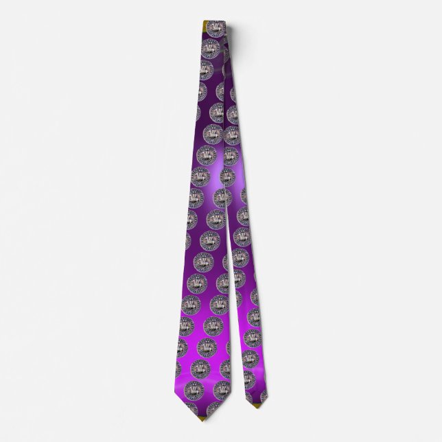 Cravate SCEAU DES CHEVALIERS TEMPLAR gem violet (Devant)