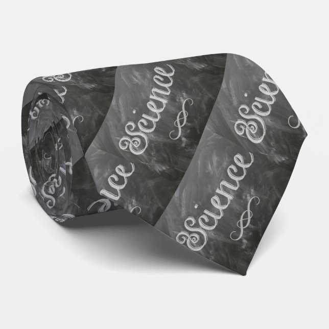 Cravate Science de l'école Noir Chalk Necktie (Roulé)