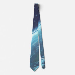 Cravate Science-fiction vintage, Terre de nuit avec étoile