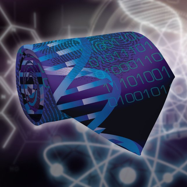 Cravate Science Médicale de l'empreinte génétique (DNA Fingerprint Medical Science Blue Patterned Tie)