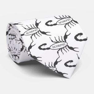 Cravate Scorpio noir Scorpion étoile signe Patterné