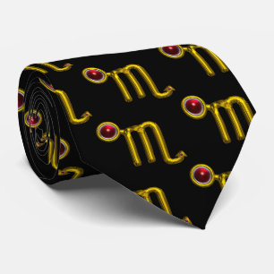 Cravate SCORPIO OR ZODIAC ANNIVERSAIRE JEWEL Noir