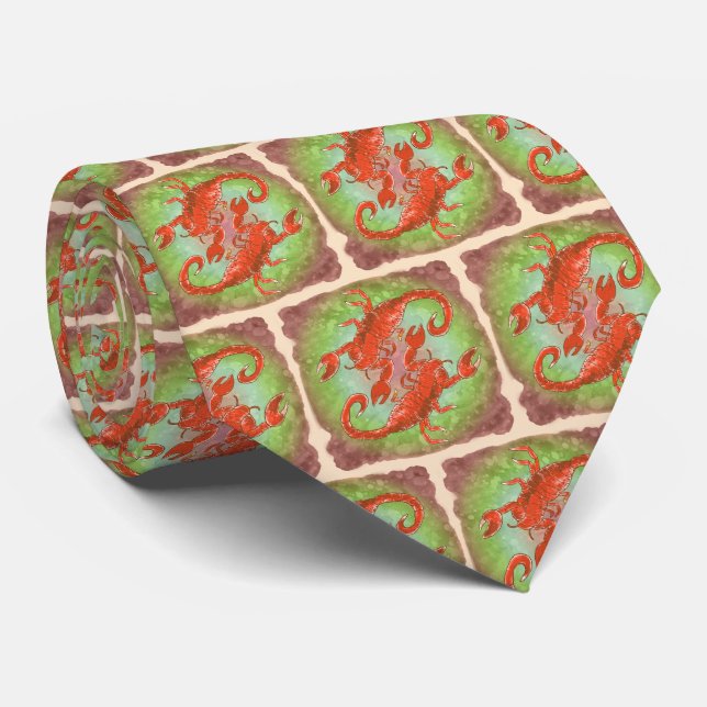 Cravate Scorpion Yin Yang  (Roulé)