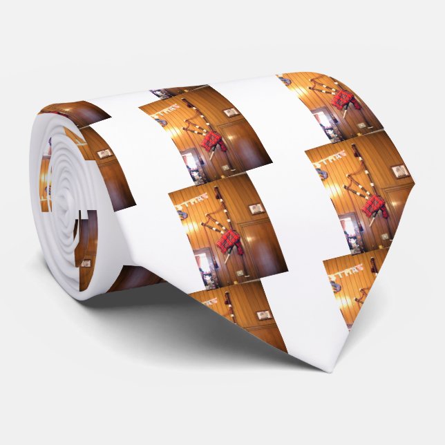 Cravate Scotland Bagpipe Tartan Plaid Instrument de musiqu (Roulé)