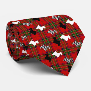 Cravate Scotties et Stewart Plaid