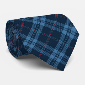 Cravate Scottish Navy Blue Tartan Motif Necktie