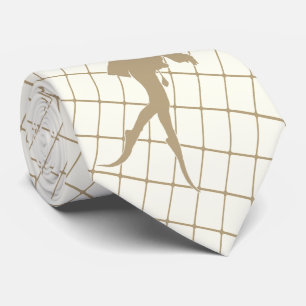 Cravate Scuba Diver sur Tan Check Necktie