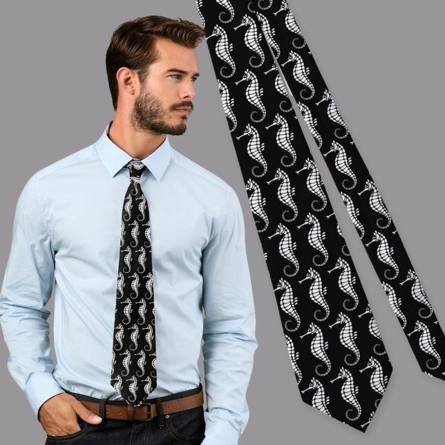 Cravate Seahorse White (Créateur téléchargé)