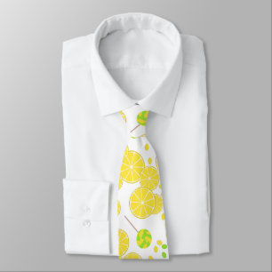 Cravate Seamless bright lemon slices candy lollipops