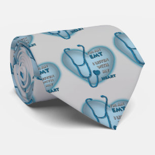 Cravate Secouriste EMT Cœur Bleu