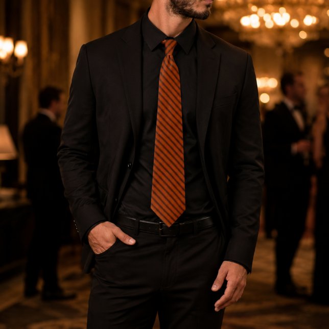 Cravate Selphyr Orange Brûlé Texturé (Créateur téléchargé)