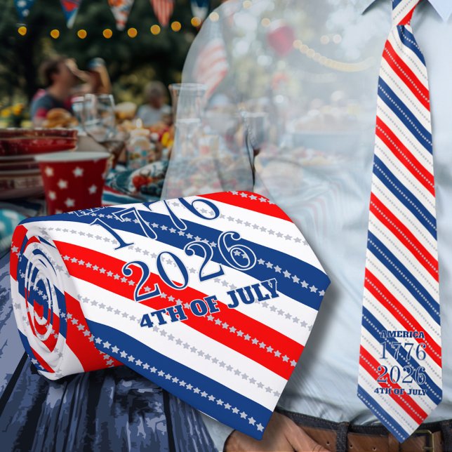 Cravate Semiquincentennial Stars & Stripes 250th 1776 2026 (Créateur téléchargé)