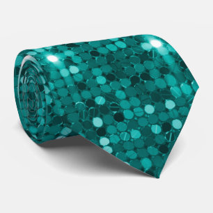 Cravate Séquin Disco Turquoise