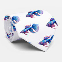 Cravate - Série Aquarelle : Betta Fish